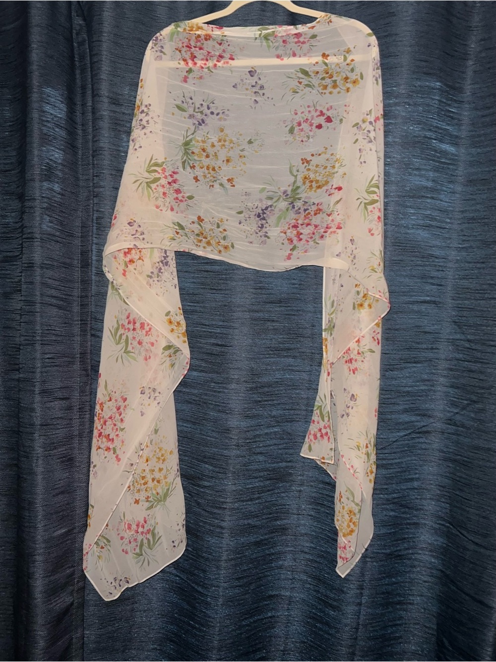Vintage 90s Kay Unger Silk Floral Tiered Dress with Matching Scarf/Wrap. Size 8 - Picture 3 of 11
